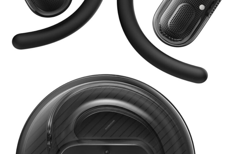 Soundcore V40i by Anker Open Ear Earbuds, Open Ear Headphones True Wireless | Lidless Case, 4 Adjustable Positions for Every Ear Size, AI Clear Calls, Richer Bass, IP55, 21H Playtime, Bluetooth 5.4