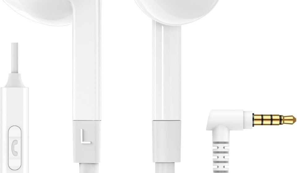 LUDOS FEROX Wired Earbuds in-Ear Headphones, 5 Year Warranty, Earphones with Microphone, Noise Isolation Corded for 3.5mm Jack Ear Buds for iPhone, Samsung, Computer, Laptop, Kids, School Students