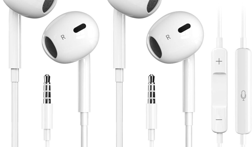 Antool Wired Earbuds,【Ultra Clear Calls & no Noise】 Headphones Earbuds Wired 3.5mm, in-Ear Earphones with Mic, Compatible with iPhone/iPad/Android/Laptop/PC 【2 Pack】